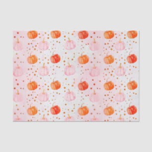 Watercolor Autumn Pumpkin Pattern Fall Decoupage Tissue Paper