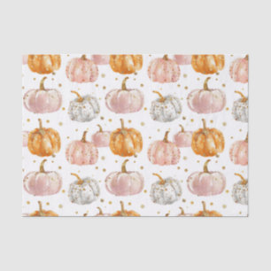 Watercolor Autumn Pumpkin Pattern Fall Decoupage Tissue Paper