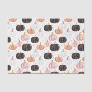 Watercolor Autumn Pumpkin Pattern Fall Decoupage Tissue Paper