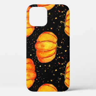 Watercolor autumn pumpkins, Halloween print iPhone 12 Case