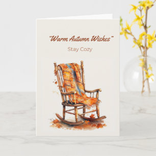  Watercolor Autumn Rocking Chair Card
