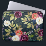 Watercolor Autumn Roses Pattern Laptop Sleeve<br><div class="desc">Watercolor Autumn Roses Pattern Laptop Sleeve. An elegant floral laptop sleeve featuring watercolor illustrations of burgundy,  purple,  orange and ivory roses with berries and foliage accents. This botanical laptop sleeve is perfect as a gift.</div>