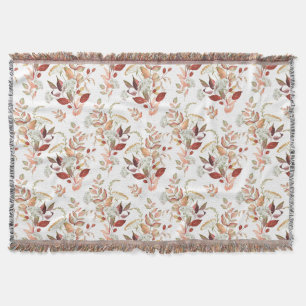 Watercolor Autumn Wildflower Throw Blanket