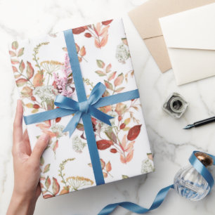 Watercolor Autumn Wildflower Wrapping Paper