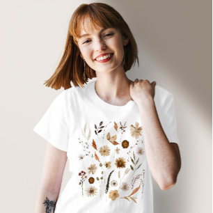 Watercolor Autumn Wildflowers T-Shirt