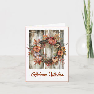 Watercolor Autumn Wreath Greeting Card