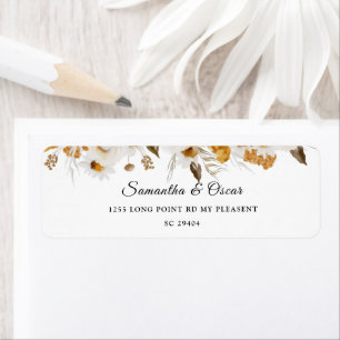 Watercolor Autumn Yellow & White Floral Frame