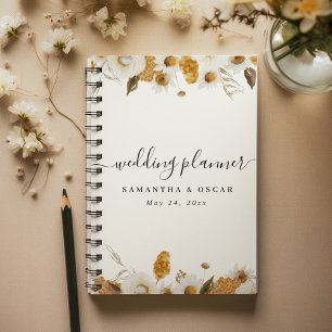 Watercolor Autumn Yellow & White Floral Frame Planner