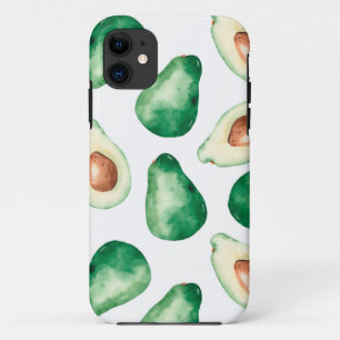 Watercolor Avocado Pattern iPhone 11 Case