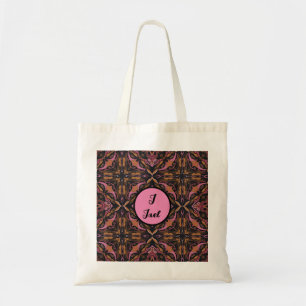 Watercolor Azulejo Black and Pink Spanish Tote Bag