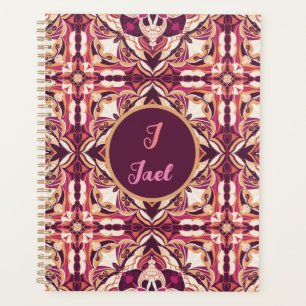 Watercolor Azulejo Red Spanish Personalized Planner