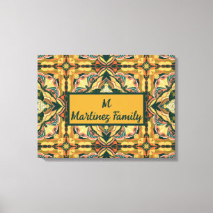 Watercolor Azulejo Spanish Tile Canvas Print