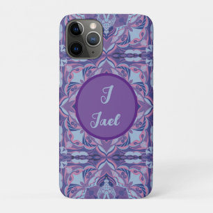 Watercolor Azulejo Violet Spanish Personalised iPhone 11 Pro Case