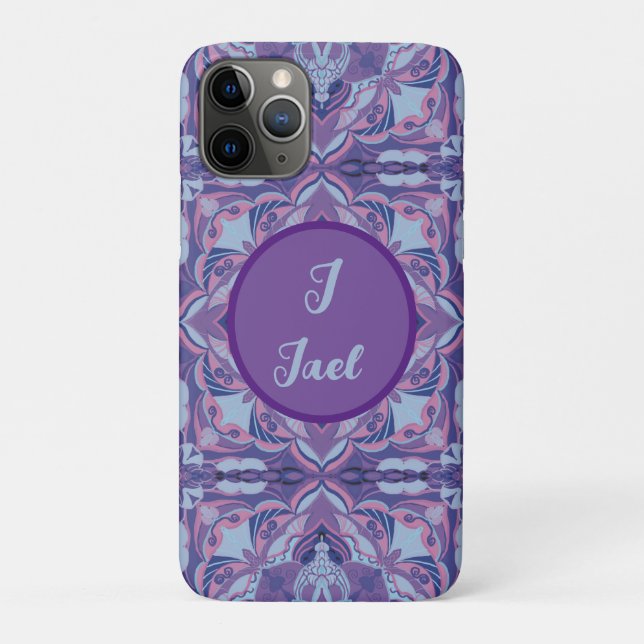 Watercolor Azulejo Violet Spanish Personalised Case-Mate iPhone Case (Back)