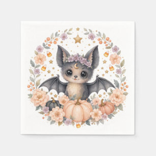Watercolor Baby Bat Party Napkin