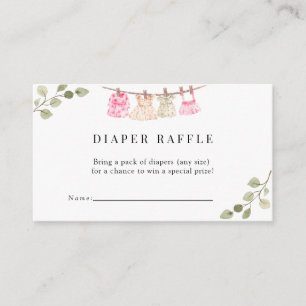 Watercolor Baby Clothes   Boho Gir Diaper Raffle Enclosure Card
