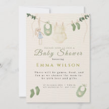 Watercolor Baby Clothesline Gender Neutral Baby