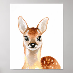 Watercolor Baby Deer Adorable Nursery Child Decor