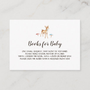 Watercolor Baby Deer on White Book Request Enclosure Card