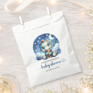 Watercolor baby dino and teddy bear Baby shower Favour Bags