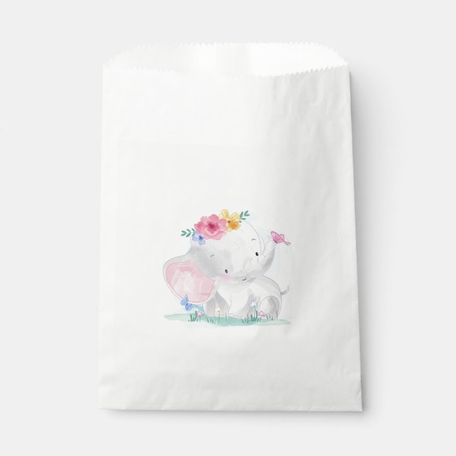Watercolor Baby Elephant Favour Bags (Front)