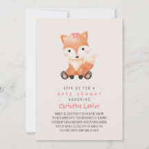 Watercolor Baby Fox Cute Whimsical Baby Girl