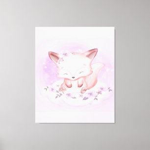 Watercolor Baby Fox Lovers Gift For Baby Canvas Print