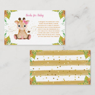 Watercolor Baby Giraffe Baby Shower Books For Baby Enclosure Card