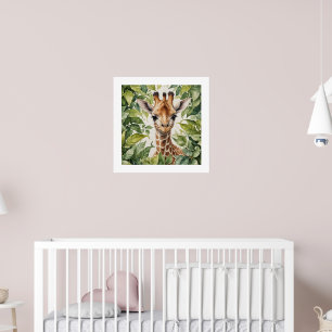 Watercolor Baby Giraffe Poster