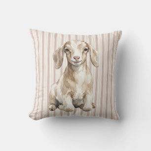 Watercolor Baby Goat Print Pillow