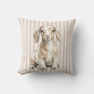 Watercolor Baby Goat Print Pillow