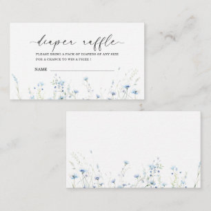Watercolor Baby in Bloom baby shower diaper raffl Enclosure Card