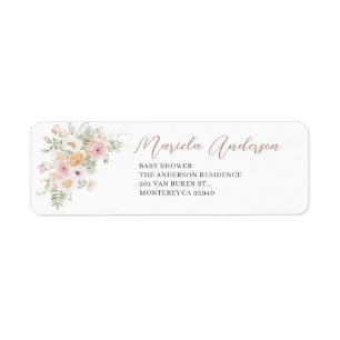 Watercolor Baby in Bloom  babyReturn Address Label