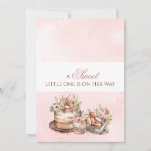 Watercolor Baby is on Her Way Baby Shower Invitation