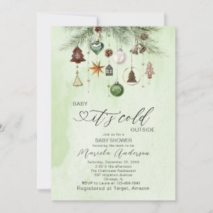 Watercolor Baby its cold outside Baby Shower Invi Invitation