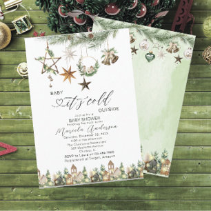 Watercolor Baby its cold outside Baby Shower Invi Invitation