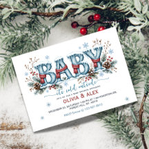 Watercolor Baby Its cold outside boy Baby shower