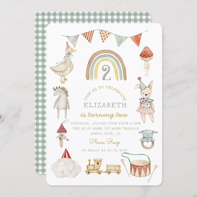 Watercolor Baby Mushroom Whimsical Birthday  Invitation (Creator Uploaded)