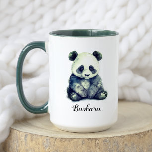 Watercolor Baby Panda Bear Animal Mug