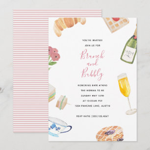 Watercolor Baby Shower Brunch Invitations