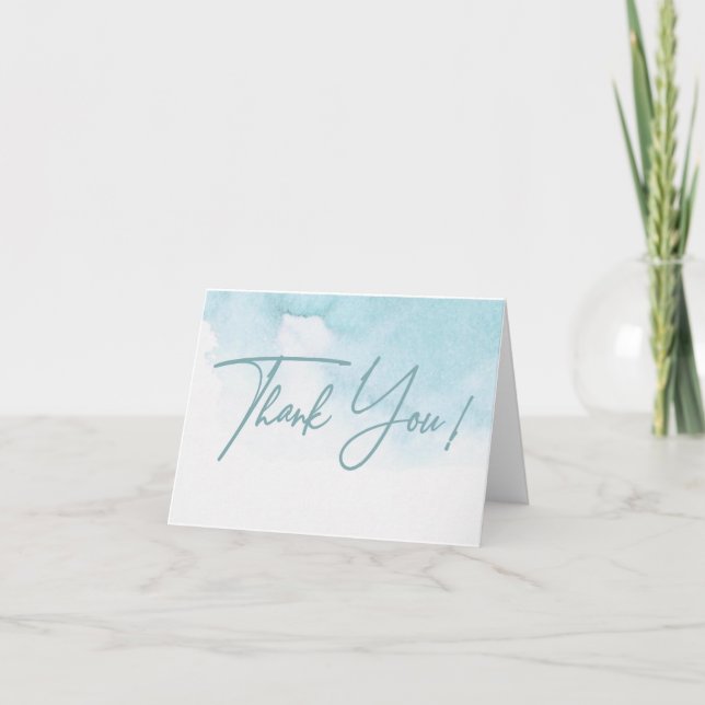 Watercolor Baby Shower Folding Thank You Card (Front)