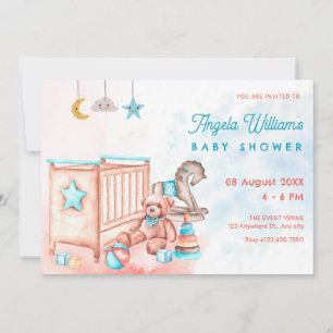 Watercolor baby shower invitation