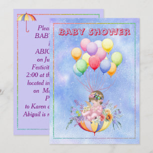 Watercolor Baby Shower Invitation