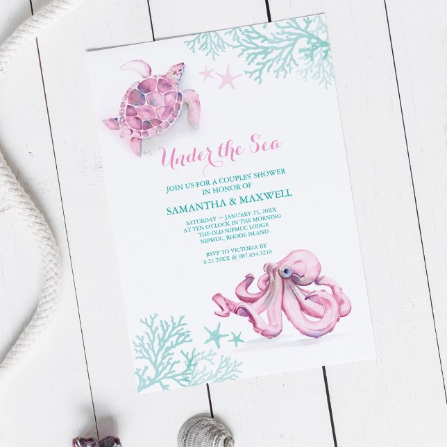 Watercolor Baby Shower Invitation Under The Sea (Creator Uploaded)