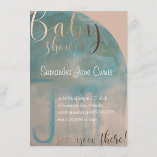 Watercolor Baby Shower Invitation with Umbrella