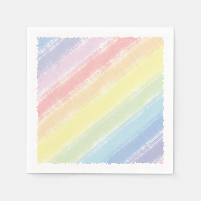 Watercolor Baby Shower Pastel Rainbow  Napkin (Front)