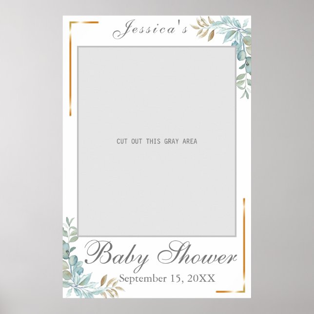 Watercolor Baby Shower Photo Prop Poster (Front)