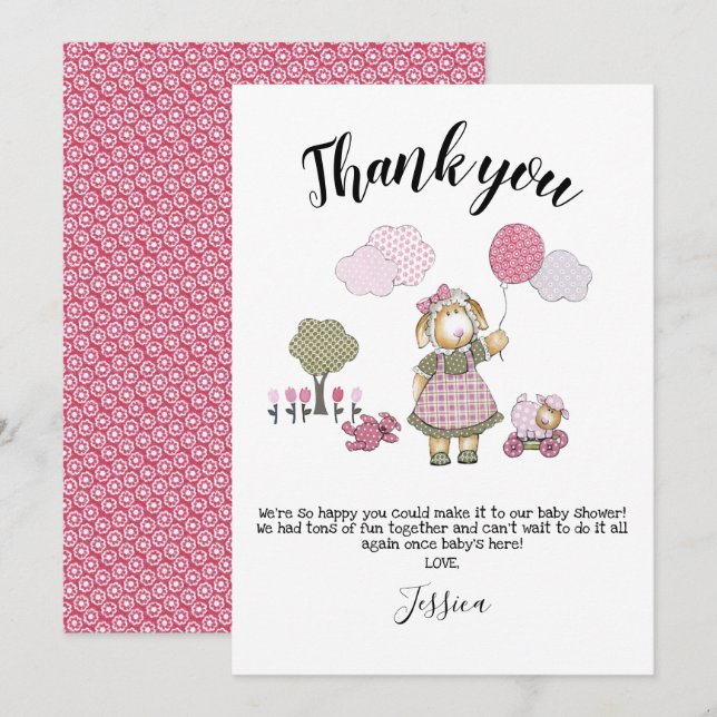 Watercolor Baby Shower Thank You Card (Front/Back)