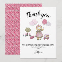 Watercolor Baby Shower Thank You Card