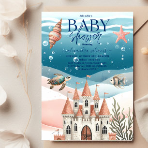 Watercolor Baby Shower Under The Sea Invitation